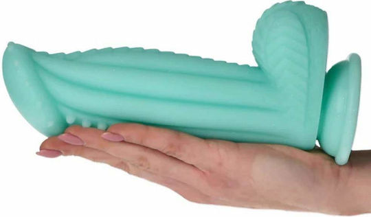Toyz4lovers Dildo με Όρχεις και Βεντούζα Τιρκουάζ 30cm