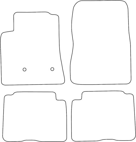 Set Velours Fußmatten Mitsubishi Pajero IV 2007-2021 5-Tür Rot Kante
