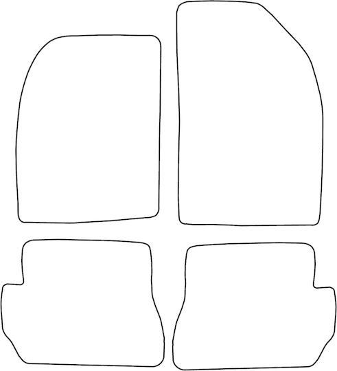 Set Covorașe Velur Potrivite Ford Fusion 2002-2005 Margine Neagră