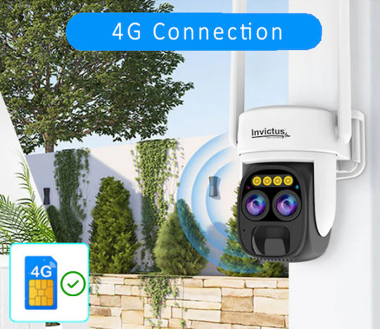 INVICTUS HTP-2 IP Cameră de Supraveghere Duală 4G Full HD+ 5MP Rezistentă la Apă cu Baterie și Comunicare Bidirecțională