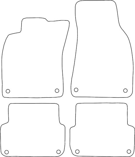 Velour Carpet Set Compatible Audi A6 Iii C6 2004-2008 Black Edging