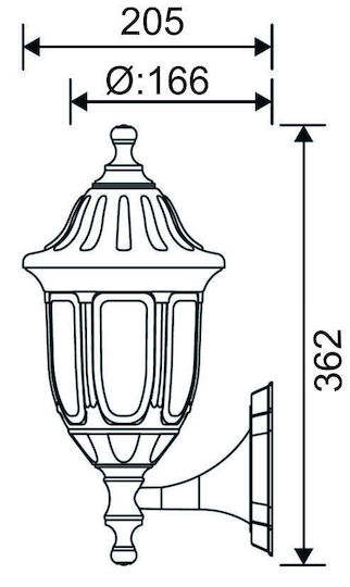 Adeleq Felinar de exterior montat pe perete E27 IP44