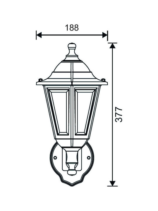 Adeleq Wall-Mounted Outdoor Lantern E27 IP44