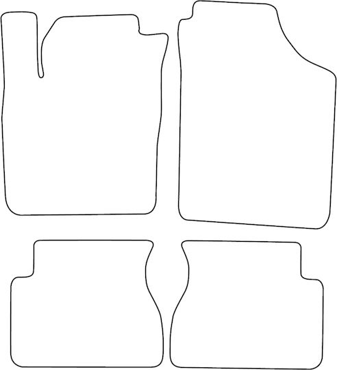 Set Complet Covorașe Auto Velur Kia Picanto I 2004-2011 Margine Roșie