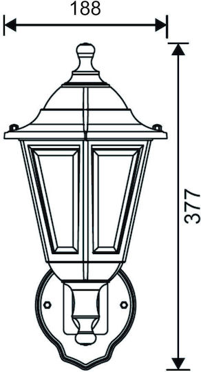 Adeleq Wall-Mounted Outdoor Lantern E27 IP44