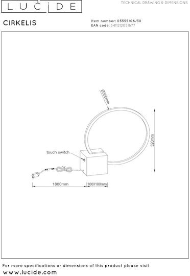 Lucide Lightning Cirkelis Lustră Decorativă Negru