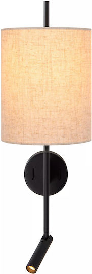 Lucide Lightning Magic Lamp Wall with Socket E27 with USB Port Black