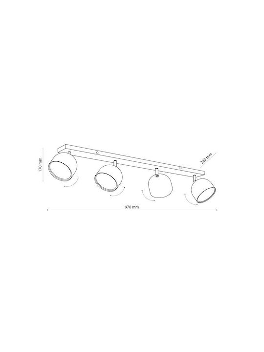 Spot Light Modern Leuchte Badezimmer mit Integrierter LED und Neutralweißes Licht Silber 40cm