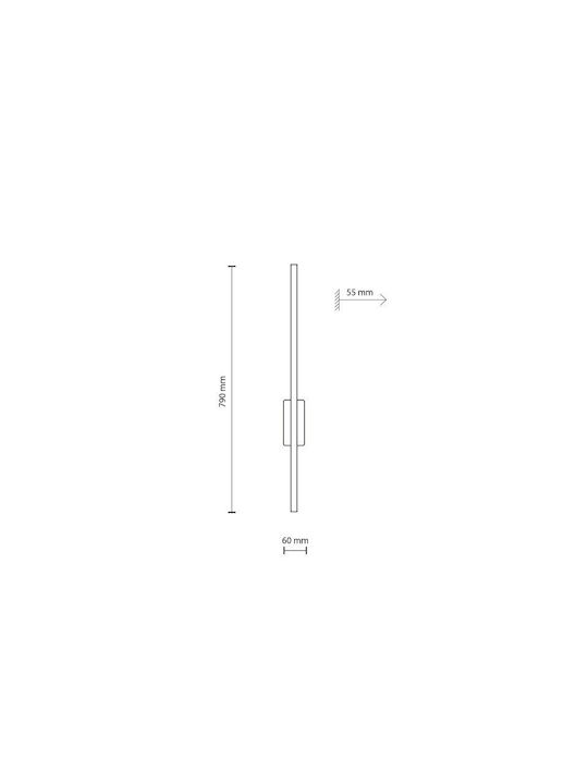 TK Lighting Modern Lumină de Perete cu LED Integrat și Lumină Alb Natural Negru 6x6x5.5cm