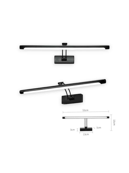 Led7 Modern Lamp Wall with Integrated LED Black 15cm