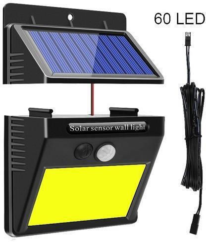 KSL-T8-60 Wall Mounted Solar Light 12W Cold White 6500K with Motion Sensor and Photocell 12.4cmx9.6cmx4.8cmcm