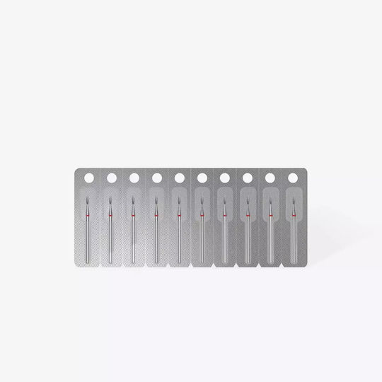 Staleks Nail Drill Diamond Cutter Bit with Flame Head Red