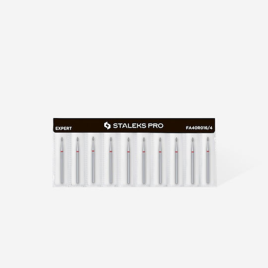 Staleks Nail Drill Diamond Cutter Bit with Flame Head Red