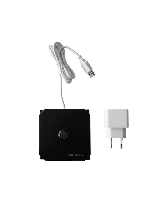 Zafferano Polinda Mini Metall Tischlampe LED mit Silber Schirm und Basis