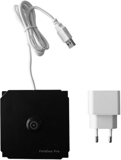 Zafferano Polinda Mini Metall Tischlampe LED mit Silber Schirm und Basis