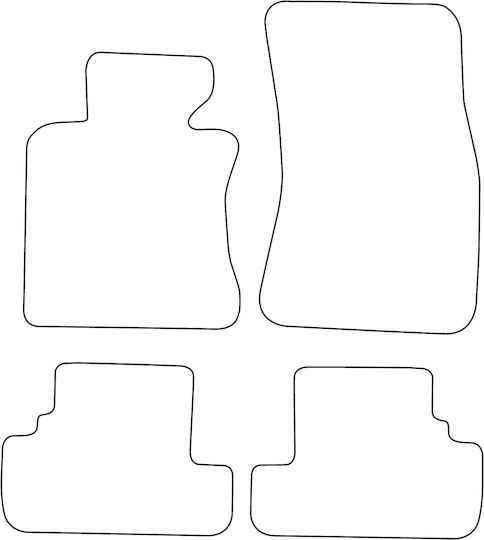 Set Velour Mats Fitting Bmw 6 Series E64 Cabrio 2004-2011 Black Edging