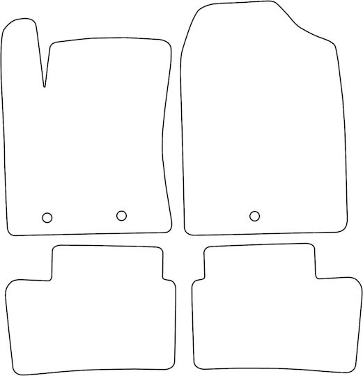 Velour Car Mat Set Hyundai I10 Ii 2013-2019 Black Edging