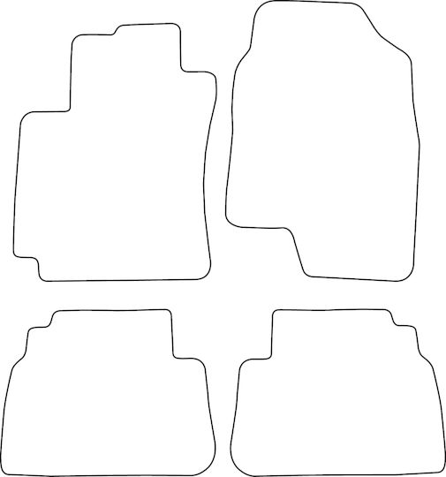 Set Velour Floor Mats Fitting Chevrolet Epica 2006-2012 Black Edging