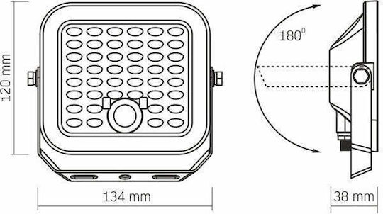 Videx Водоустойчив LED Прожектор 6W Студено Бяло 5000K с Motion Sensor IP65