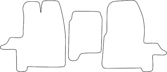 Set Velour Mats Fitting Ford Transit Custom I 2012-2023 Red Edging
