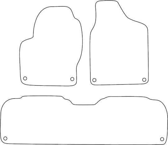 Set Velour Car Mats Matching Seat Alhambra I 1996-2010 5-Seat Red Edging