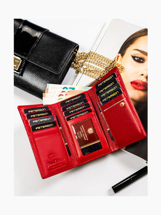 Leather Women's Wallet with RFID Red