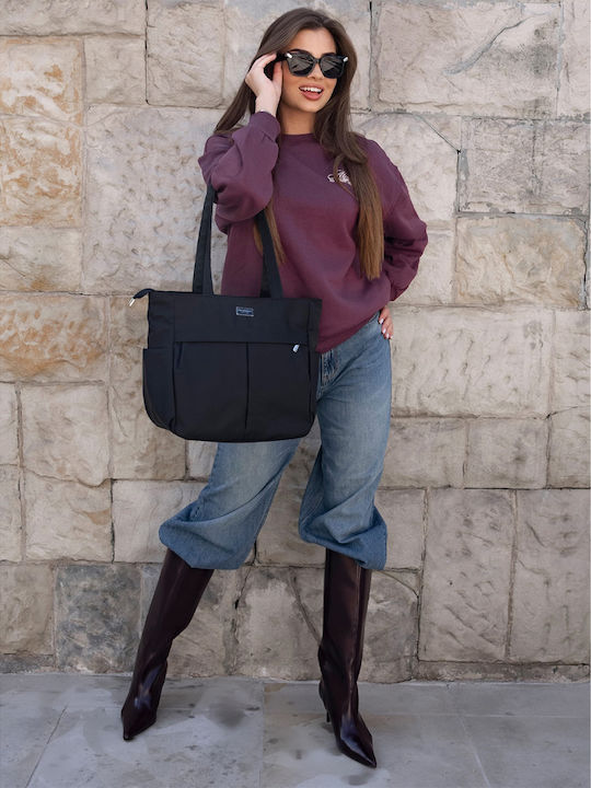 Γυναικεία Τσάντα Shopper Ώμου Μαύρη