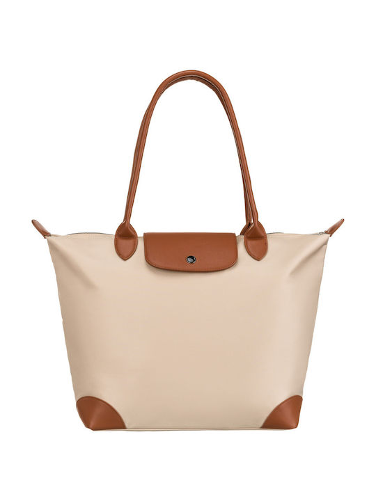 Υφασμάτινη Γυναικεία Shopper Τσάντα Μπεζ