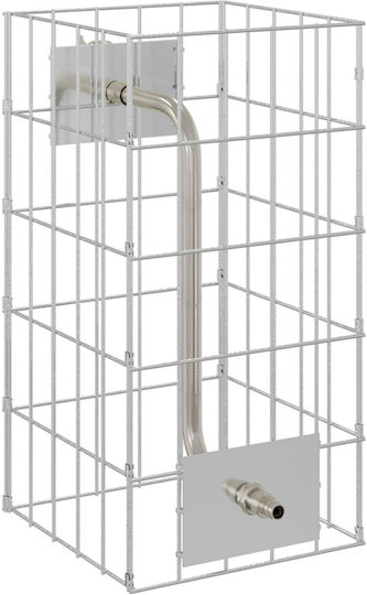 vidaXL Gabin Box pentru Împrejmuire Grădină din Oțel 25x25x50buc 1buc Silver