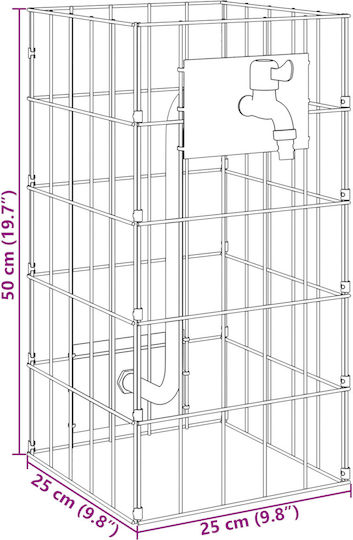 vidaXL Gabin Box pentru Împrejmuire Grădină din Oțel 25x25x50buc 1buc Silver