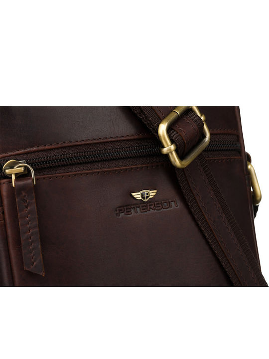 Piele Geantă pentru bărbați De umăr / tip crossbody Maro