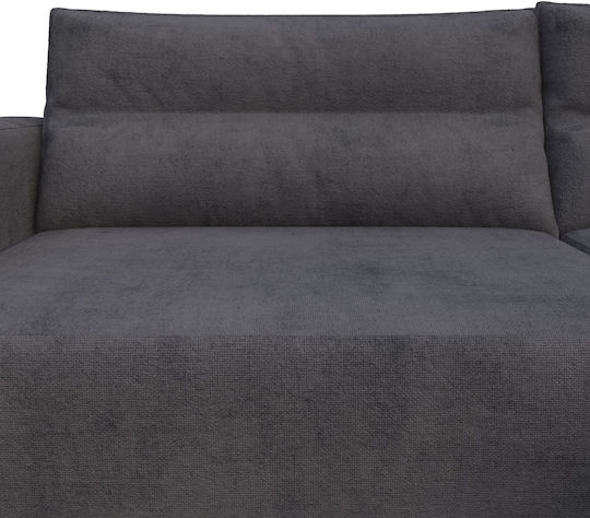 Silber Ecke Sofa Bett mit Umkehrbarer Winkel & Stauraum Dunkelgrau 245x148x94cm