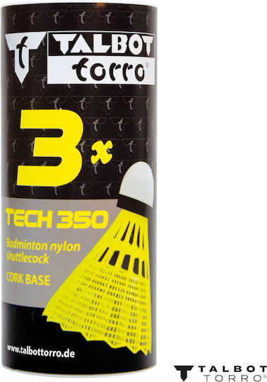 Talbot Torro Badmintono Scrajukai Talbot Torro Tech 350 Mažo Greicio 3 Vnt