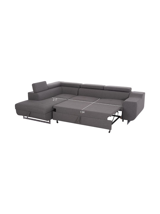 Encore Ecke Sofa Sofa mit Linke Ecke & Stauraum Gray 285x205x90cm