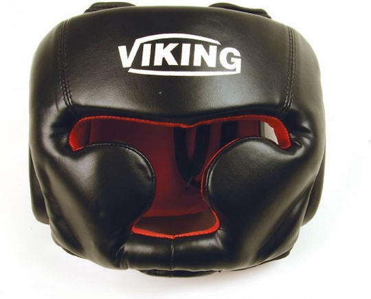 Viking Căști de box Adulți Față întreagă din piele sintetică Negru