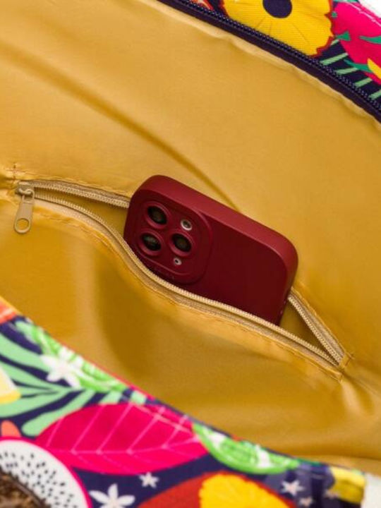 Large Women's Shopper Bag Fruit Motif