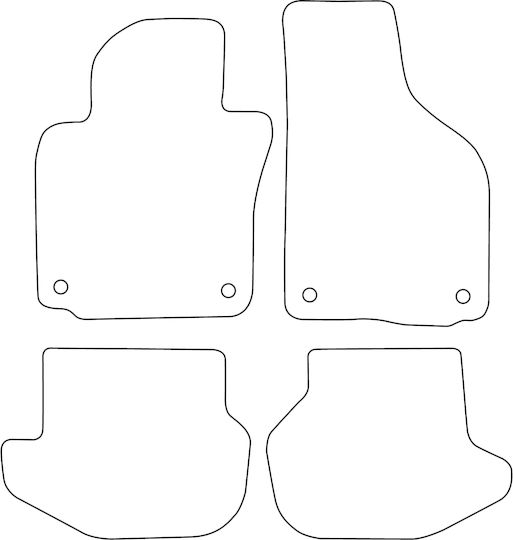Set Velour Mats Fitting Volkswagen Eos 2005-2015 Red Edging