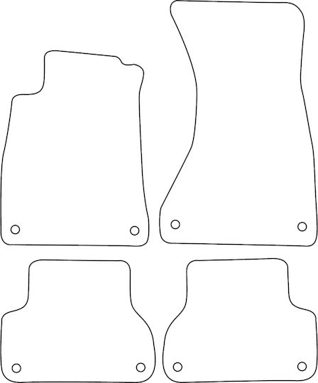 Set Velour Mats Matching Audi A5 Ii F5a Sportback 2016-2020 Red Edging