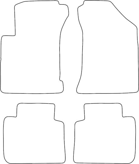 Moltico Set of Front and Rear Mats Universal 4pcs Kia Cerato Ford Edge 2004-2008 Black