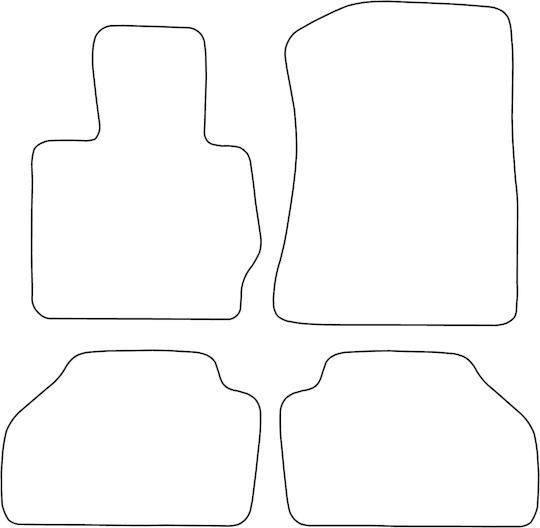 Moltico Set Covorașe Față și Spate Universal 4buc din Covor BMW X4 Ford Margine 2014-2018 Negre