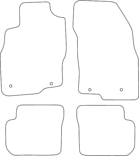 Moltico Σετ Μπροστινά και Πίσω Πατάκια Universal 4τμχ Alfa Romeo Mito 2008-2018 Μαύρα