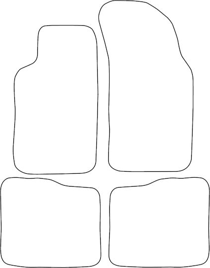 Moltico Satz Vorder- und Hintermatten Universal 4Stück aus Teppichboden Ford Sierra / Kante Rot