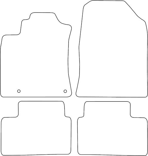 Moltico Set of Front and Rear Mats Universal 4pcs Kia XCeed Ford Edge 2019 Blue
