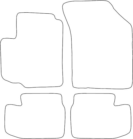 Moltico Satz Vorder- und Hintermatten Universal 4Stück aus Teppichboden Suzuki Swift Ford Kante 2010-2017 Schwarz