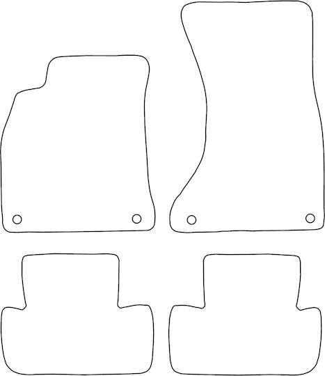 Moltico Set Covorașe Față și Spate Universal 4buc din Covor Audi A5 Ford Margine 2009-2016 Roșii