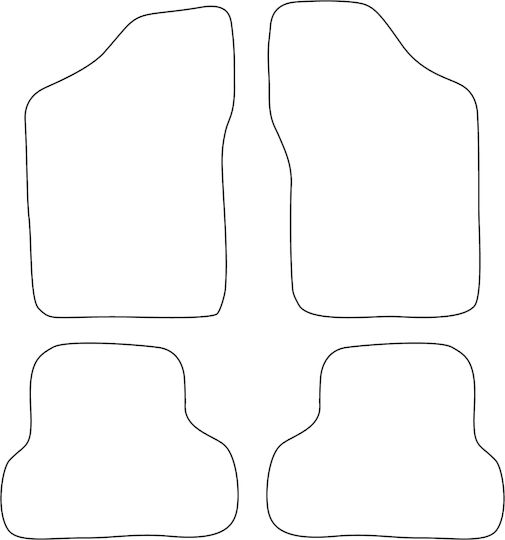 Set Velour Mats Fitting Fiat Cinquecento 1991-1998 Black Edging