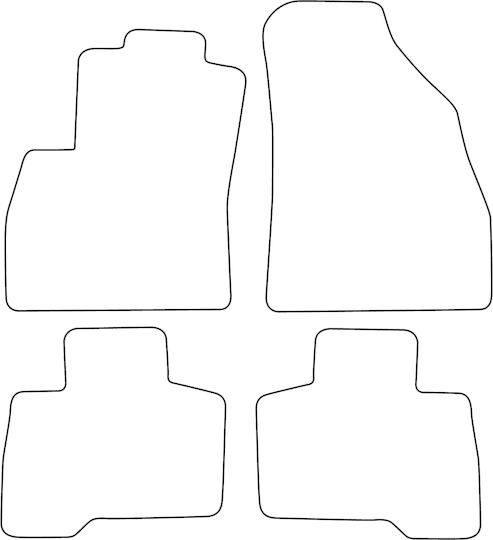 Moltico Set Față și Spate Covoare Auto Universal 4 Buc Fiat Qubo 2008-2020 Negre