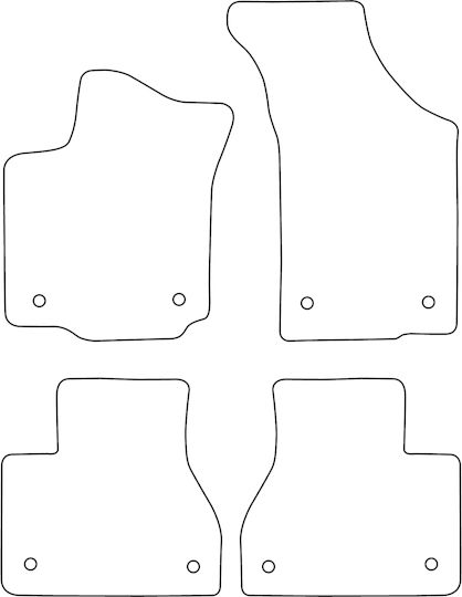 Set Covorașe Auto Velur VW Phaeton 2002-2016 Margine Roșie