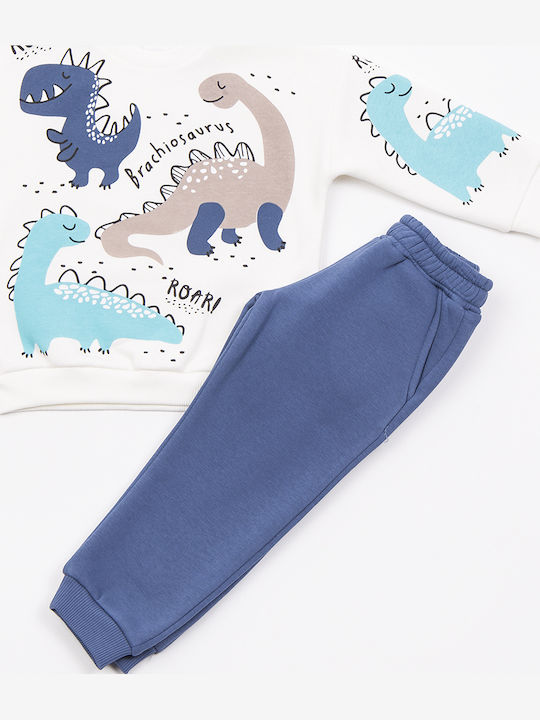 Kids Sweatpants Set Ecru 2pcs