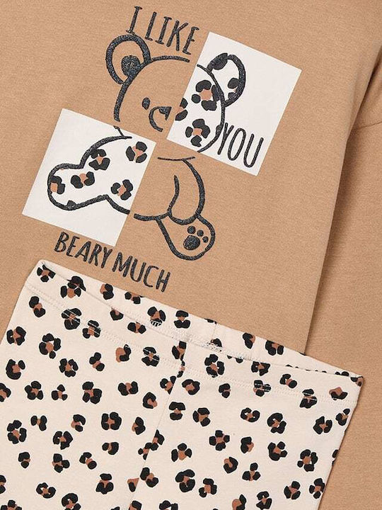 Kinder-Set mit Leggings Winter 2Stück Camel